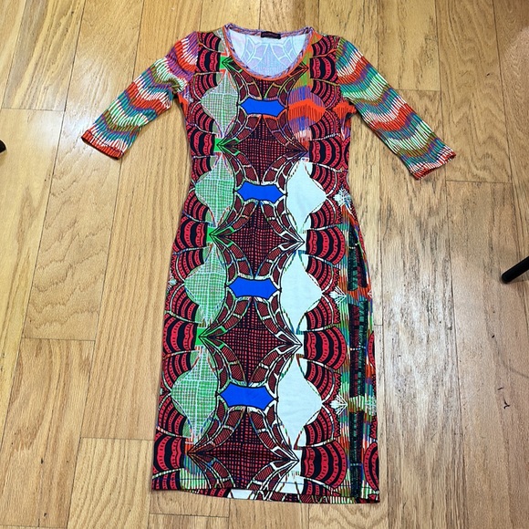 Geometric Body Hugging Dress by Custo Barcelona - Picture 1 of 9